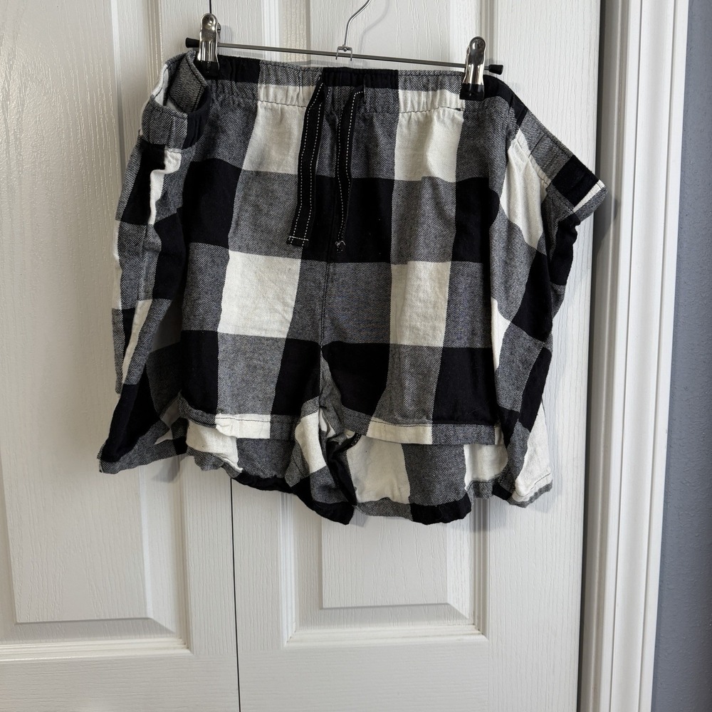 Old Navy Black White Plaid Sleep Shorts Women's Size 3X Comfy Vacation Pajamas